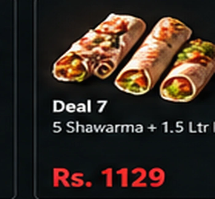 5 Shawarma + 1.5 Ltr Drink